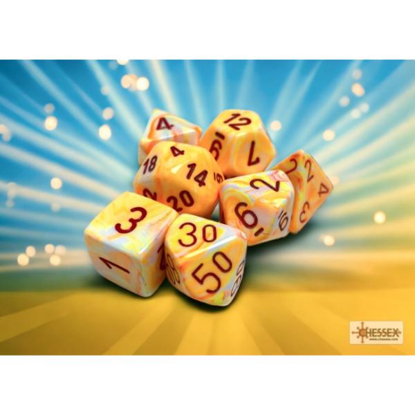 CHX 27453 Festive Polyhedral Sunburst/Red Set 7