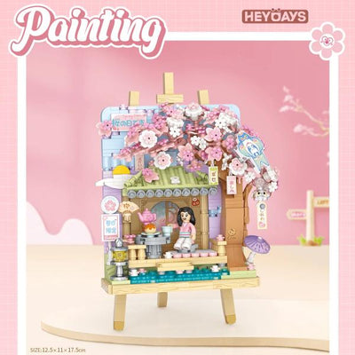LOZ Mini Blocks - Painting Series 3D Easel Diorama Cherry Blossoms in Spring