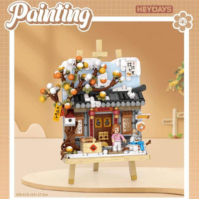 LOZ Mini Blocks - Painting Series 3D Easel Diorama Winter Courtyard
