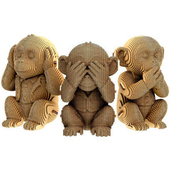 Cartonic Trio Monkeys 3D Puzzle