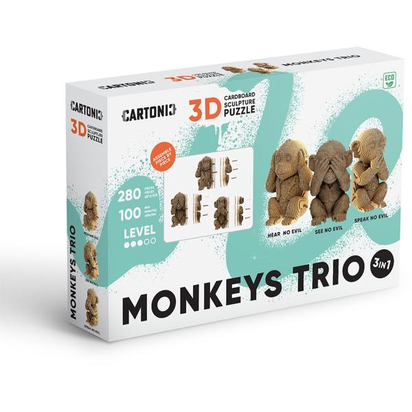 Cartonic Trio Monkeys 3D Puzzle
