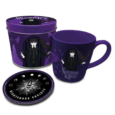 Wednesday Nevermore - Nightshades & Ravens Mug & Coaster Tin Set