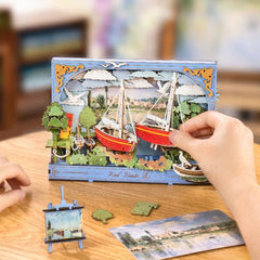 Robotime DIY Wood Bloom Craft Red Boats