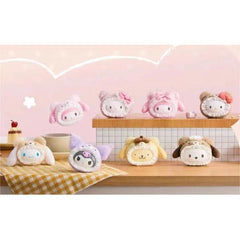 Top Toys Sanrio Characters - Fluffy Teddy Bear Heads Series Plush Vinyl Keychain Blind Box