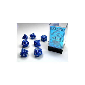 Chessex Polyhedral 7-Die Set Opaque Blue/White