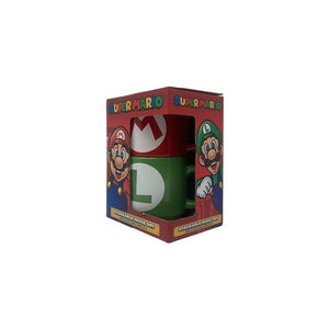 Super Mario Bros - Mario Luigi Initial - Stackable Mug Set