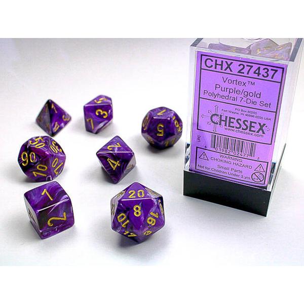 D7-Die Set Dice Vortex Polyhedral Purple/Gold