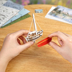 Robotime DIY Wood Bloom Craft Red Boats