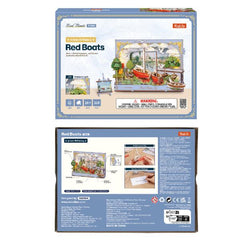 Robotime DIY Wood Bloom Craft Red Boats