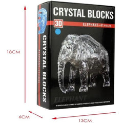 3D Crystal Puzzle - Blue Elephant