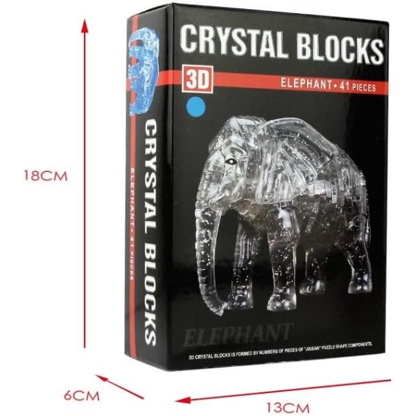 3D Crystal Puzzle - Blue Elephant