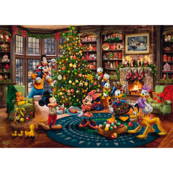 Harlington Thomas Kinkade - Disney Mickey & Minnie Trimming the Tree 1000pc Jigsaw Puzzle