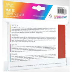 Gamegenic Matte Prime Card Sleeves Red (66mm x 91mm) (100 Sleeves Per Pack)