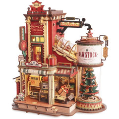 Robotime Christmas Dream Gift Factory Wooden Music Box