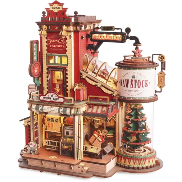 Robotime Christmas Dream Gift Factory Wooden Music Box