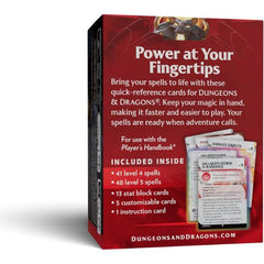 D&D Dungeons & Dragons Reference Cards Spells Levels 4-5