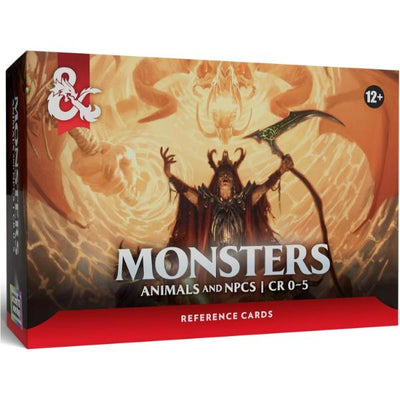 D&D Dungeons & Dragons Reference Cards Monsters Animals and NPCs CR 0-5