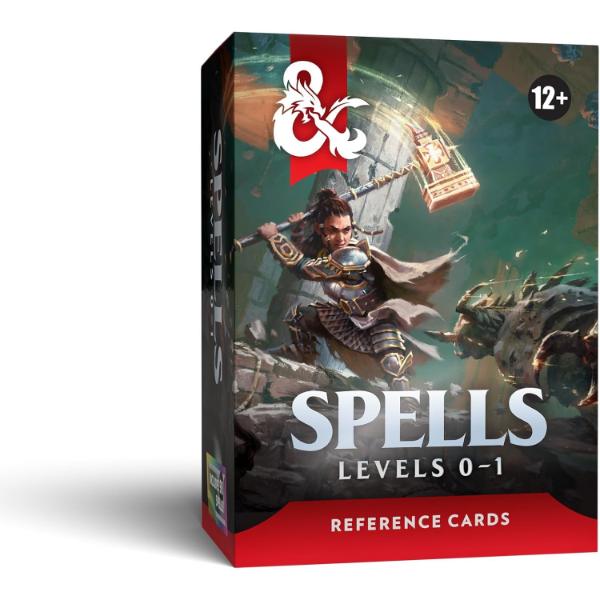 D&D Dungeons & Dragons Reference Cards Spells Levels 0-1