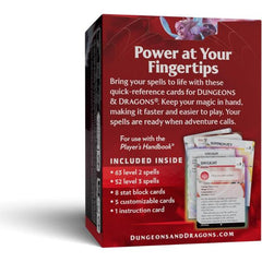 D&D Dungeons & Dragons Reference Cards Spells Levels 2-3