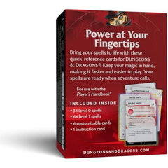 D&D Dungeons & Dragons Reference Cards Spells Levels 0-1