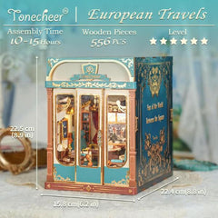 Tonecheer European Travels Infinity Train Cabin 3D Puzzle DIY Wooden Kit