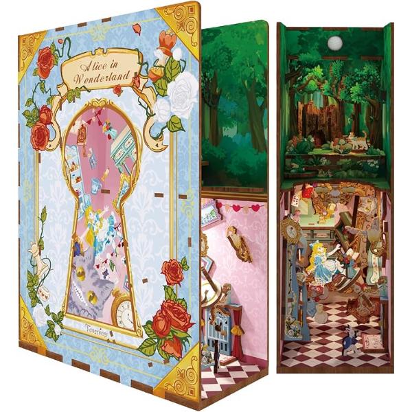 Tonecheer Alice In Wonderland Book Nook DIY Wooden Kit