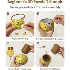 Pintoo Flowerpot - Deer Carol 3D Puzzle