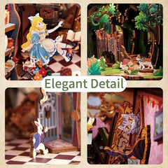 Tonecheer Alice In Wonderland Book Nook DIY Wooden Kit
