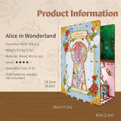 Tonecheer Alice In Wonderland Book Nook DIY Wooden Kit