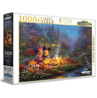 Harlington Thomas Kinkade - Disney Mickey & Minnie Sweetheart Campfire 1000pc Jigsaw Puzzle