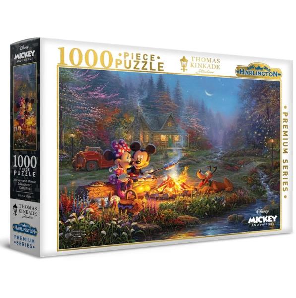 Harlington Thomas Kinkade - Disney Mickey & Minnie Sweetheart Campfire 1000pc Jigsaw Puzzle