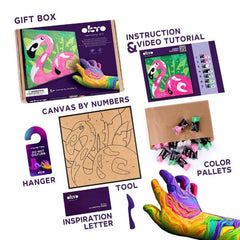 OKTO Coloring with Clay Set by Numbers - Pink Flamingo