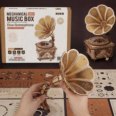 Robotime Mechanical Gear Music Box Diva Gramophone