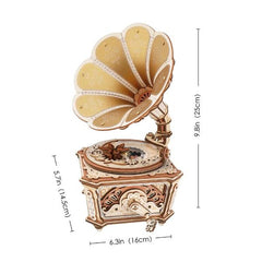 Robotime Mechanical Gear Music Box Diva Gramophone