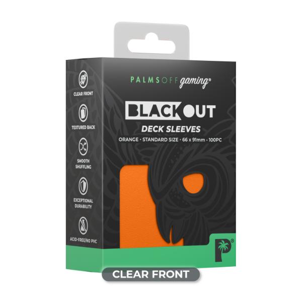 Palms Off Blackout Deck Sleeves - Standard Size - Orange