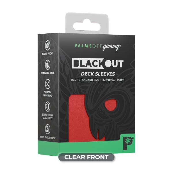 Palms Off Blackout Deck Sleeves - Standard Size - Red