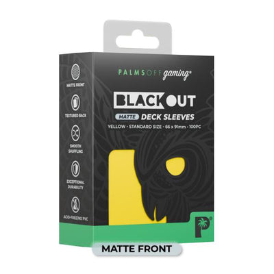Palms Off Blackout Deck Sleeves - Standard Size - Yellow - Matte