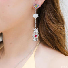 Couture Kingdom Care Bears - Tenderheart Bear Drop Earrings Silver