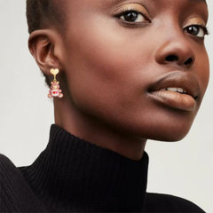 Couture Kingdom Care Bears - Love A Lot Bear Drop Earrings Gold