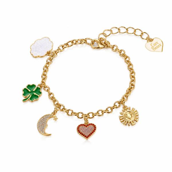 Couture Kingdom Care Bears - Belly Badge Charm Bracelet Gold