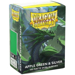 Dragon Shield Sleeves – Box of 100 Matte Dual Apple Green & Silver