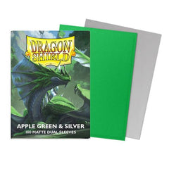 Dragon Shield Sleeves – Box of 100 Matte Dual Apple Green & Silver