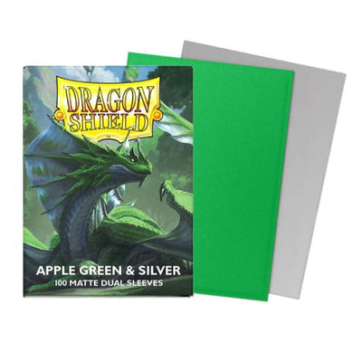 Dragon Shield Sleeves – Box of 100 Matte Dual Apple Green & Silver