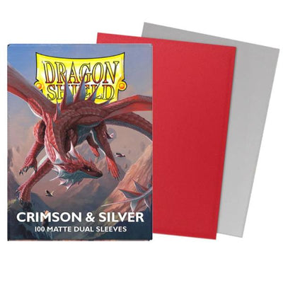 Dragon Shield Sleeves – Box of 100 Matte Dual Crimson & Silver