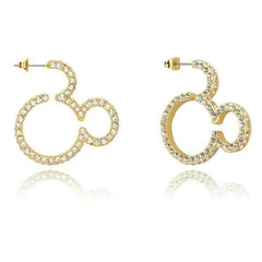 Couture Kingdom Disney - Mickey Mouse Crystal Hoop Earrings Gold Plated