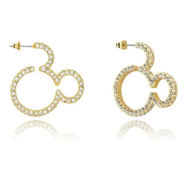 Couture Kingdom Disney - Mickey Mouse Crystal Hoop Earrings Gold Plated