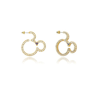 Couture Kingdom Disney - D100 Mickey Mouse Crystal Hoop Earrings Gold