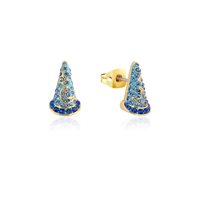 Disney Couture Kingdom Disney Fantasia - Sorcerer's Hat Stud Earrings Yellow Gold