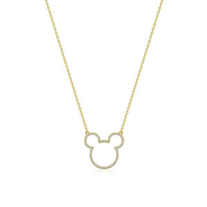 Couture Kingdom Disney - Mickey Mouse  Precious Metal / Crystal Outline Necklace