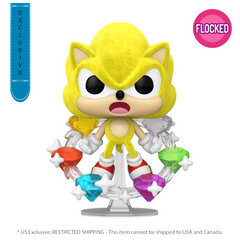 Sonic - Super Sonic with Emeralds US Exclusive Flocked Pop! Vinyl